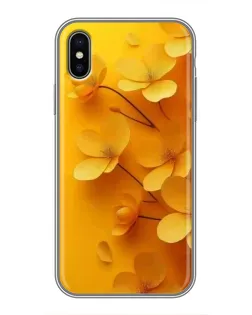 Чохол для iPhone X з картинкою «Золоті пелюстки»