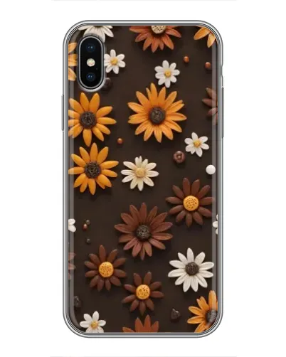 Чохол для iPhone X з картинкою «Візерунок з маленьких соняшників»