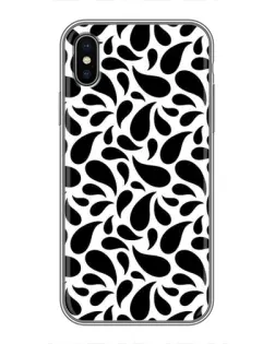 Чохол для iPhone X з картинкою «Контрастні чорні краплі»