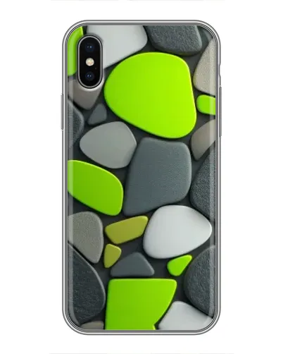 Чохол для iPhone X з картинкою «Яскрава неонова галька»