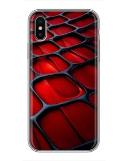 Чохол для iPhone X з картинкою «Червона глянцева сітка»