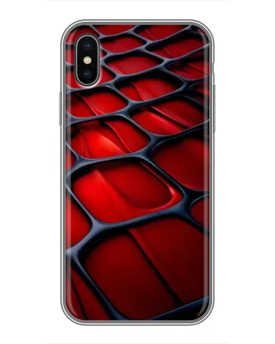 Чохол для iPhone X з картинкою «Червона глянцева сітка»