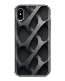 Чохол для iPhone X з картинкою «Об'ємне сіре плетіння»