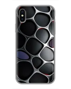 Чохол для iPhone X з картинкою «Об'ємна темна решітка»