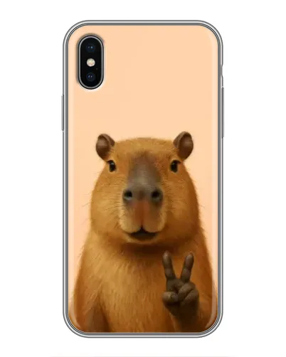 Чохол для iPhone X з картинкою «Капібара вікторія»