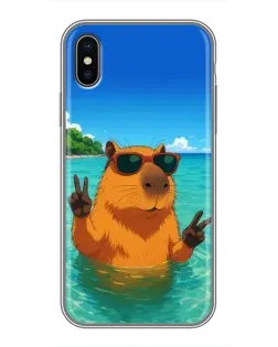 Чохол для iPhone X з картинкою «Морська капібара»