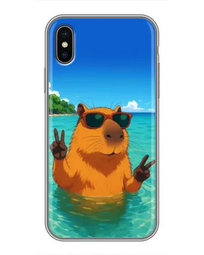 Чохол для iPhone X з картинкою «Морська капібара»