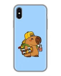 Чохол для iPhone X з картинкою «Капібара на скейті»