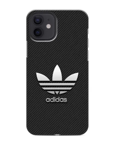 Чехол для iPhone 12 mini с картинкой «Adidas Карбоновая текстура»