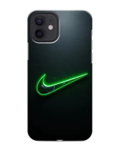 Чехол для iPhone 12 mini с картинкой «Неоновый контур Nike»