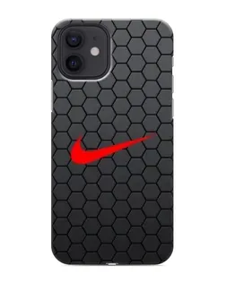 Чехол для iPhone 12 mini с картинкой «Nike — карбоновая сетка» Чехол для iPhone 12 mini с картинкой «Nike — карбоновая сетка»