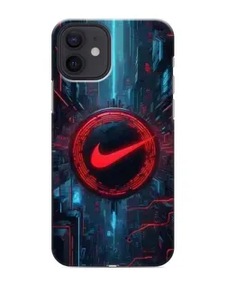 Чехол для iPhone 12 mini с картинкой «Техногенный стиль Nike»