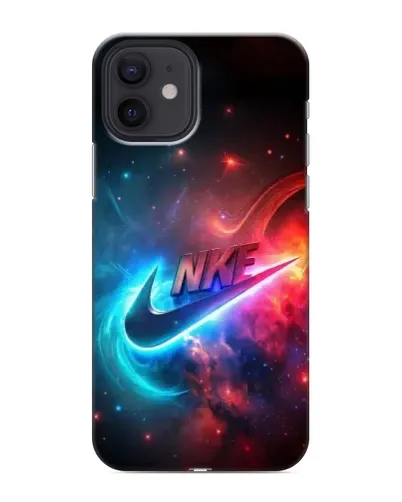 Чехол для iPhone 12 mini с картинкой «Огненный логотип Nike»