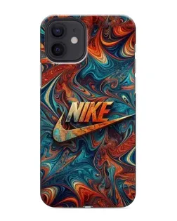 Чехол для iPhone 12 mini с картинкой «Nike в абстракции»