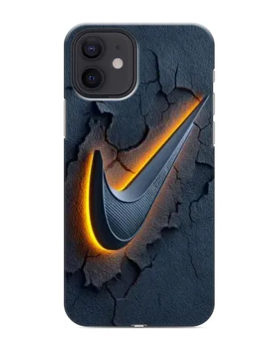 Чехол для iPhone 12 mini с картинкой «Объемный логотип Найк»
