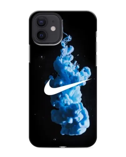 Чехол для iPhone 12 mini с картинкой «Nike и синий дым»