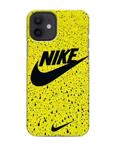 Чехол для iPhone 12 mini с картинкой «Желтый текстурный Nike»