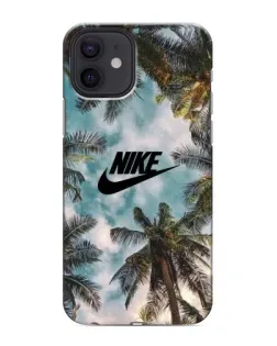 Чехол для iPhone 12 mini с картинкой «Тропический принт Nike»