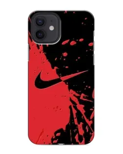 Чехол для iPhone 12 mini с картинкой «Красные брызги Nike»