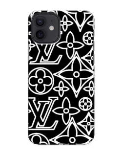 Чехол для iPhone 12 mini с картинкой «Черно-белый узор LV» Чехол для iPhone 12 mini с картинкой «Черно-белый узор LV»