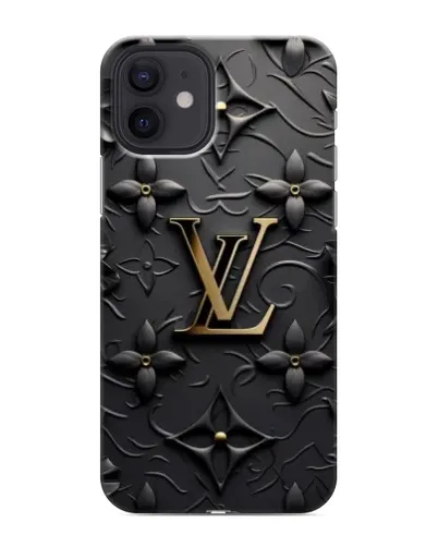Чехол для iPhone 12 mini с картинкой «Кожаная текстура LV»