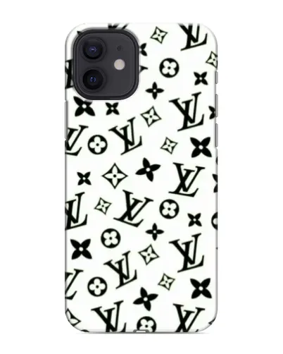 Чехол для iPhone 12 mini с картинкой «Монохромный хаос LV»