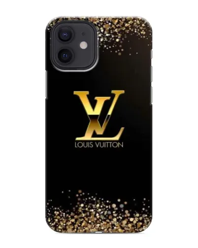 Чехол для iPhone 12 mini с картинкой «LV — золотые искры»