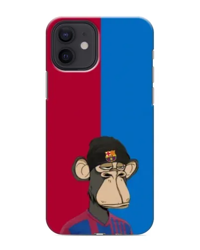 Чехол для iPhone 12 mini с картинкой «Bored Ape — фанат Барсы»