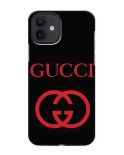 Чехол для iPhone 12 mini с картинкой «Gucci — красный логотип»