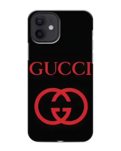 Чехол для iPhone 12 mini с картинкой «Gucci — красный логотип»