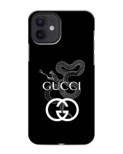 Чехол для iPhone 12 mini с картинкой «Gucci — серебряная змея»