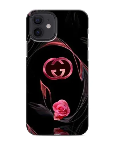 Чехол для iPhone 12 mini с картинкой «Gucci — неоновая роза»