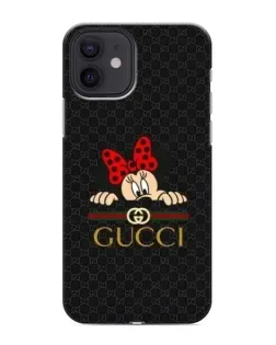 Чехол для iPhone 12 mini с картинкой «Минни Маус Gucci — черный»
