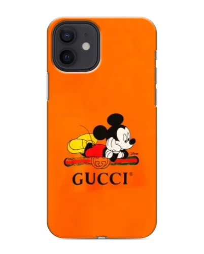 Чехол для iPhone 12 mini с картинкой «Микки Маус Gucci — оранж»