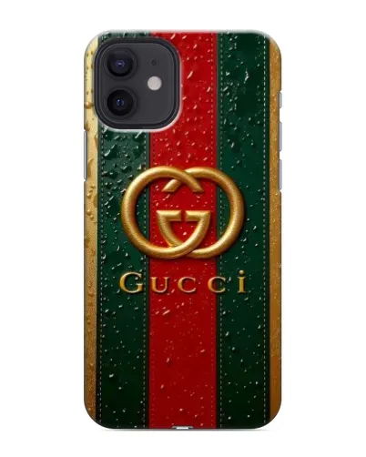 Чехол для iPhone 12 mini с картинкой «Gucci — фирменная полоса и золото» Чехол для iPhone 12 mini с картинкой «Gucci — фирменная полоса и золото»