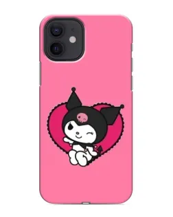 Чехол для iPhone 12 mini с картинкой «Kuromi — любовь в сердце»