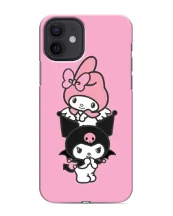 Чехол для iPhone 12 mini с картинкой «Трио My Melody и Kuromi»