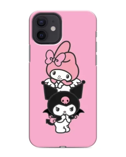 Чехол для iPhone 12 mini с картинкой «Трио My Melody и Kuromi»