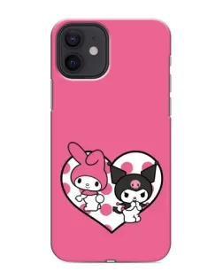 Чехол для iPhone 12 mini с картинкой «Kuromi и My Melody»
