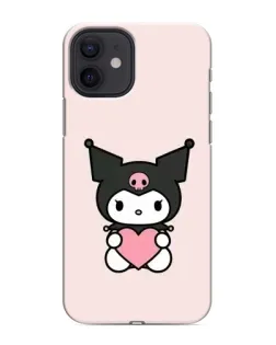 Чехол для iPhone 12 mini с картинкой «Kuromi и сердце»