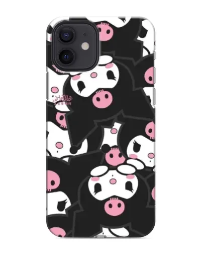 Чехол для iPhone 12 mini с картинкой «Kuromi с сердечком»