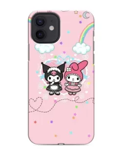 Чехол для iPhone 12 mini с картинкой «My Melody и Kuromi»