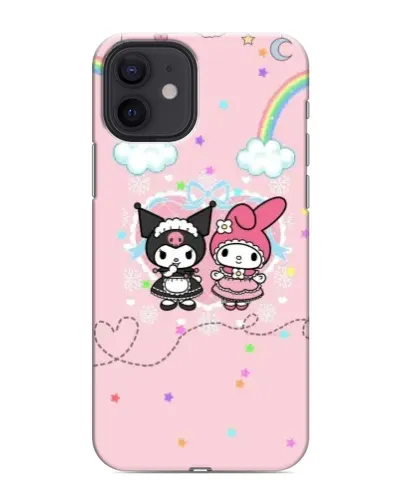 Чехол для iPhone 12 mini с картинкой «My Melody и Kuromi»