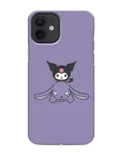 Чехол для iPhone 12 mini с картинкой «Kuromi на лиловом фоне»