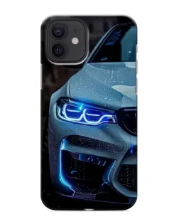 Чохол для iPhone 12 mini з картинкою «Погляд BMW з синіми фарами»