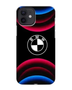 Чохол для iPhone 12 mini з картинкою «Логотип BMW та неонові дуги»