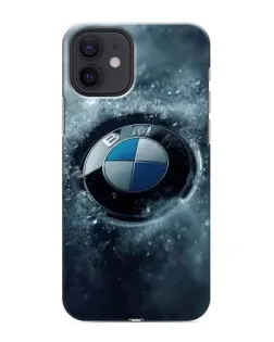 Чехол для iPhone 12 mini с картинкой «Логотип BMW — лед»