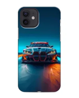 Чехол для iPhone 12 mini с картинкой «BMW — огни неона»