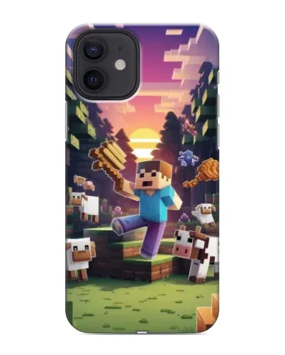 Чехол для iPhone 12 mini с картинкой «Стив на ферме» Чехол для iPhone 12 mini с картинкой «Стив на ферме»
