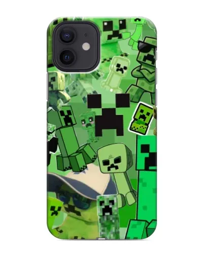 Чехол для iPhone 12 mini с картинкой «Криперы Minecraft» Чехол для iPhone 12 mini с картинкой «Криперы Minecraft»